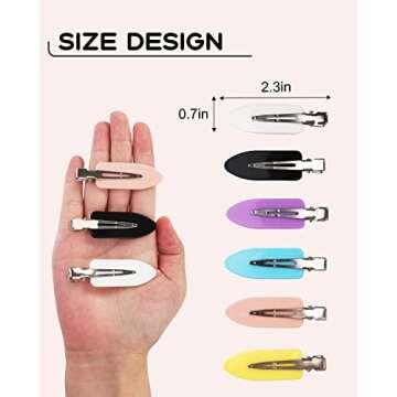 No Crease Hair Clips, 60 Pcs 2.3in Duck Billed Clips for Hair Sectioning and Styling (6 Colors)
