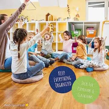 Really Good Stuff Chapter Book Library Bins with Dividers, 8¾" x 13½" x 7¾" - 4 Pack, Neon | Plastic Shelf Bin Organizer for Classroom Library, Book Organization, Documents, Files, Magazines