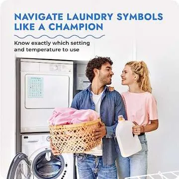 Laundry Symbols Magnet for Easy Clothing Care - Laundry Symbol Guide for Home, Dorms & Laundromats -...
