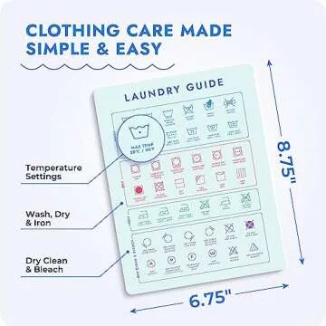 Laundry Symbols Magnet for Easy Clothing Care - Laundry Symbol Guide for Home, Dorms & Laundromats - Laundry Symbols Sign - Laundry Room Decor and Accessories - Laundry Sign for Laundry Wall Decor