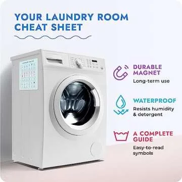 Laundry Symbols Magnet for Easy Clothing Care - Laundry Symbol Guide for Home, Dorms & Laundromats - Laundry Symbols Sign - Laundry Room Decor and Accessories - Laundry Sign for Laundry Wall Decor