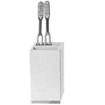 Elegant Estella White Bathroom Accessories Set - 4 Piece