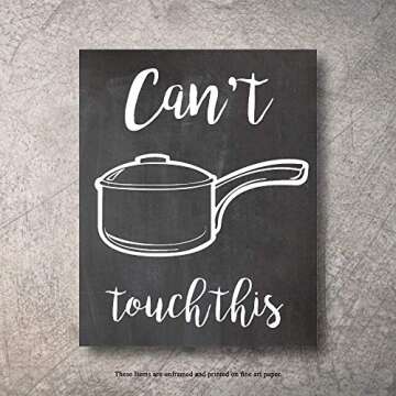 Home Decor Funny Gift 6 Kitchen Wall Art Prints Kitchenware with Sayings Unframed Farmhouse Home Office organization Signs Bar Accessories Decorations sets white house Deco Kitchen Decor (5"x7")