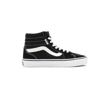 Vans Women's Hi-Top Trainers Sneaker, Suede Canvas Black White, 7