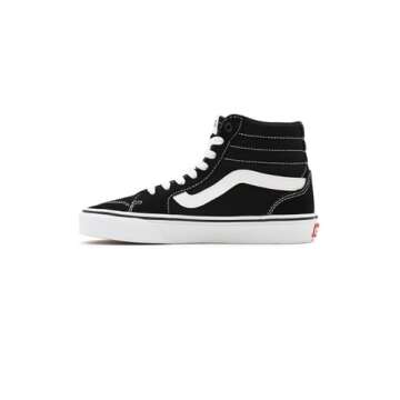 Vans Women's Hi-Top Trainers Sneaker, Suede Canvas Black White, 7