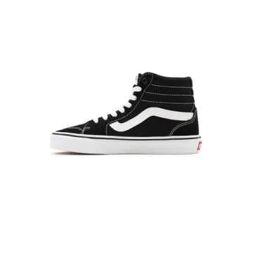 Vans Women's Hi-Top Trainers Sneaker, Suede Canvas Black White, 7