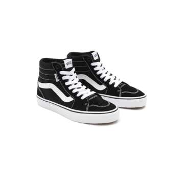 Vans Women's Hi-Top Trainers Sneaker, Suede Canvas Black White, 7