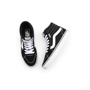Vans Women's Hi-Top Trainers Sneaker, Suede Canvas Black White, 7