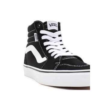 Vans Women's Hi-Top Trainers Sneaker, Suede Canvas Black White, 7
