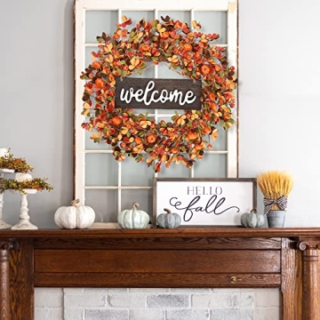 Sggvecsy 20'' Fall Wreath for Autumn Decor and Gifts