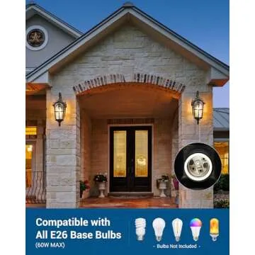 DEWENWILS Outdoor Wall Light Fixtures Wall Mount, Black Roman 17.7" H Exterior Wall Lantern, Anti-Rust & Waterproof, Water Ripple Glass, Outside Wall Sconce Porch Light for House, Garage