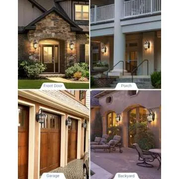 DEWENWILS Outdoor Wall Light Fixtures Wall Mount, Black Roman 17.7" H Exterior Wall Lantern, Anti-Rust & Waterproof, Water Ripple Glass, Outside Wall Sconce Porch Light for House, Garage