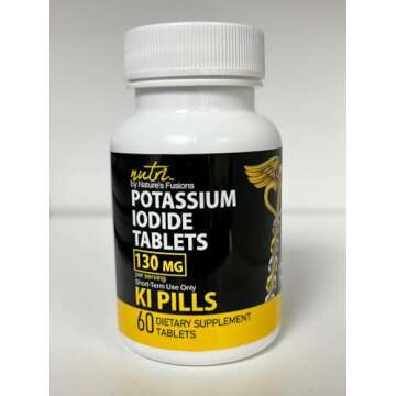 Potassium Iodide Tablets 130 mg (5 Pack) - (300 Tablets) EXP 10/2032 - Ki Pills Potassium Iodine Tab...