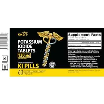 Potassium Iodide Tablets 130 mg 5 Pack for Emergency Prep