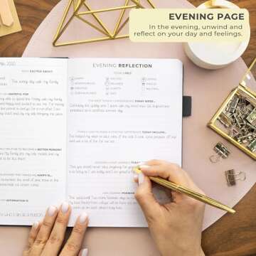 Clever Fox Gratitude Journal – Happiness, Positivity & Affirmation Daily Journal – Inspirational Daily Notebook – 3 Months, A5 (Black)