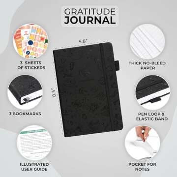 Clever Fox Gratitude Journal – Happiness, Positivity & Affirmation Daily Journal – Inspirational Daily Notebook – 3 Months, A5 (Black)