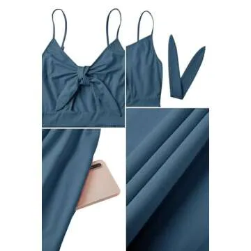 VOTEPRETTY Women's Summer Dresses Sundresses Beach Clothes Outfit Vacation 2024 V Party Graduation Homecoming Casual Tropical Prom Bride Shower Plus Size Resort Wear Hawaiian Spring Cruise Blue