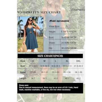 VOTEPRETTY Women's Summer Dresses Sundresses Beach Clothes Outfit Vacation 2024 V Party Graduation Homecoming Casual Tropical Prom Bride Shower Plus Size Resort Wear Hawaiian Spring Cruise Blue