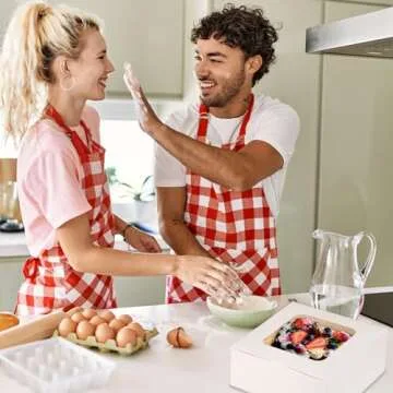 Moretoes 24pcs Cake Boxes, 10x10x5 Inches White Square Bakery Boxes with Window Cajas Pasteles for Cake, Valentine's Day, Pastries, Chocolates, Cookies, Pie, Birthday Party, Wedding, Easter