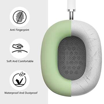 Case for Airpods Max Headphones, Ear Pad Case Cover/Ear Cups Cover/Headband Cover for AirPods Max (USB-C/Lightning)(2024/2020),Silicone for Airpod Max, Accessories Cases(Cactus Green)