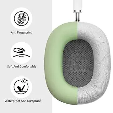 Case for Airpods Max Headphones, Ear Pad Case Cover/Ear Cups Cover/Headband Cover for AirPods Max (USB-C/Lightning)(2024/2020),Silicone for Airpod Max, Accessories Cases(Cactus Green)