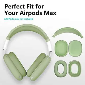 Case for Airpods Max Headphones, Ear Pad Case Cover/Ear Cups Cover/Headband Cover for AirPods Max (USB-C/Lightning)(2024/2020),Silicone for Airpod Max, Accessories Cases(Cactus Green)