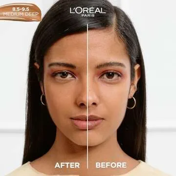 L’Oréal Paris True Match Nude Hyaluronic Tinted Serum Foundation with 1% Hyaluronic acid, Medium ...