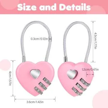 Andibro Heart Combination Locks Set for Travel
