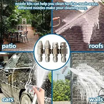 4 GPM Pressure Washer Nozzle,Jrod Tip Water Cleaning Soft Wash Nozzle kits,4 Way J Rod Washing Tip Holder,1/4" Quick Connect 0° 25° 40°
