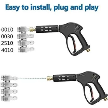 4 GPM Pressure Washer Nozzle,Jrod Tip Water Cleaning Soft Wash Nozzle kits,4 Way J Rod Washing Tip Holder,1/4" Quick Connect 0° 25° 40°