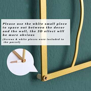 Gold Wall Decor Set of 3, Real Metal Wall Art, Modern Gold Room Decor, Abstract Single Line Art Female Body Minimalist Wall Decor for Bedroom, Home Wall Sculptures Accent Decor for Living Room and