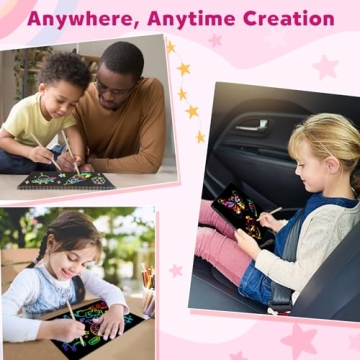 ZMLM Rainbow Scratch Art Notebooks Kids Creative Fun