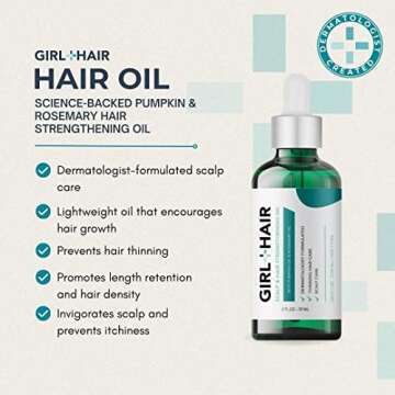 G+H Strengthening Oil | Promotes Thicker, Fuller Hair & Healthy Scalp | With Pumpkin & Rosemary for ...