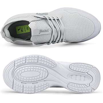 Giniros Mens Slip On Walking Shoes Non Slip Running Shoes Breathable Workout Shoes Lightweight Gym Sneakers Light Grey Size 9.5
