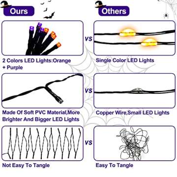 [Remote Control & Timer]6 Ft 60 LED Tinsel Halloween Tree Decor with Orange & Purple Lights 8 Modes Black Tinsel Christmas Tree Bats Battery Operated Pop Up Artificial Tree Indoor Outdoor Decorations