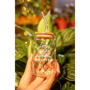 NewEleven Gifts For Book Lovers - Book Lovers Gifts For Women - Bookish Gifts for Readers, Librarians, Bookaholics, Bookworm - Birthday Gifts For Women, Her, Best Friend – 16 Oz Coffee Glass