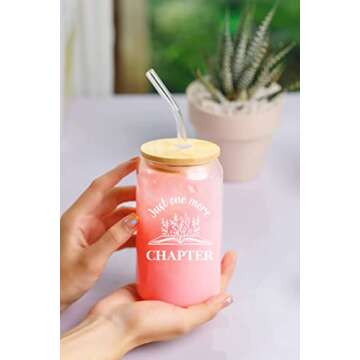 NewEleven Gifts For Book Lovers - Book Lovers Gifts For Women - Bookish Gifts for Readers, Librarians, Bookaholics, Bookworm - Birthday Gifts For Women, Her, Best Friend – 16 Oz Coffee Glass