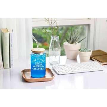 NewEleven Gifts For Book Lovers - Book Lovers Gifts For Women - Bookish Gifts for Readers, Librarians, Bookaholics, Bookworm - Birthday Gifts For Women, Her, Best Friend – 16 Oz Coffee Glass