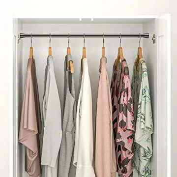 2PCS Black Tension Rods for Windows 28 to 48 Inch Small Curtain Rods 7/8" Diameter Tension Rod Spring Tension Curtain Rod Adjustable Curtain Rod Tension Rods Small No Drilling Rust-Free