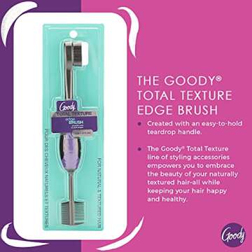 Goody Total Texture Edge Brush - 3-in-1 Precise Styling Tool for All Hair Types