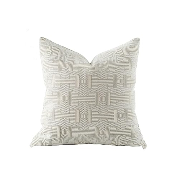 Croker Horse 18x18'' Inches Throw Pillow Cushion Cover - Emma Beige Birch Stripe Pattern Series Luxu...