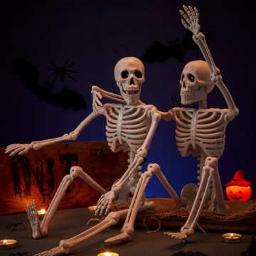 24" Halloween Posable Skeletons for Spooky Decor