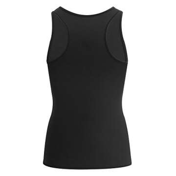 Men Waist Trainer Corset Vest Hot Neoprene Body Shaper Tank Top Sauna Suit Shirt No Zip Trimmer (M, Black Sauna Sweat Suits)