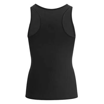 Men Waist Trainer Corset Vest Hot Neoprene Body Shaper Tank Top Sauna Suit Shirt No Zip Trimmer (M, Black Sauna Sweat Suits)