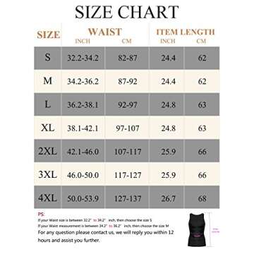 Men Waist Trainer Corset Vest Hot Neoprene Body Shaper Tank Top Sauna Suit Shirt No Zip Trimmer (M, Black Sauna Sweat Suits)