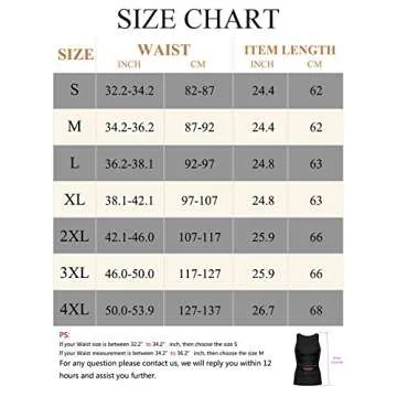 Men Waist Trainer Corset Vest Hot Neoprene Body Shaper Tank Top Sauna Suit Shirt No Zip Trimmer (M, Black Sauna Sweat Suits)