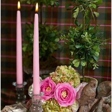 Elegant Baby Pink Taper Candles Dripless Set of 12 for Occasions