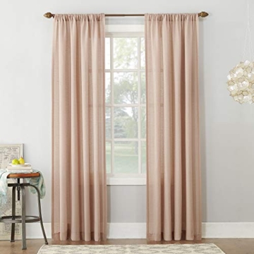 No. 918 Amalfi Blush Pink Semi-Sheer Curtain Panel