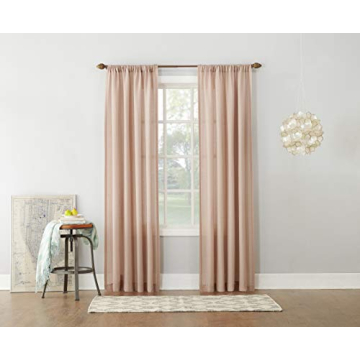 No. 918 Amalfi Blush Pink Semi-Sheer Curtain Panel