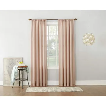 No. 918 Amalfi Blush Pink Semi-Sheer Curtain Panel